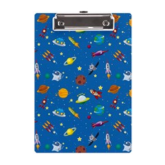 Space Rocket Solar System Pattern A5 Acrylic Clipboard by Bangk1t