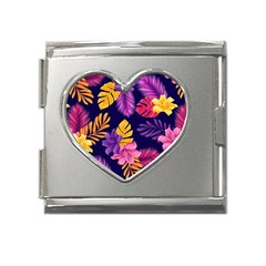 Tropical Pattern Mega Link Heart Italian Charm (18mm) by Bangk1t