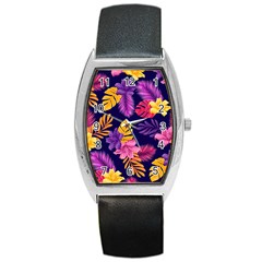 Tropical Pattern Barrel Style Metal Watch by Bangk1t