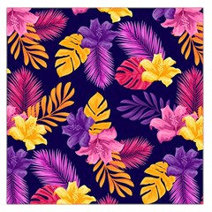 Tropical Pattern Square Satin Scarf (36  X 36 )