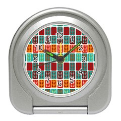 Bricks Abstract Seamless Pattern Travel Alarm Clock by Bangk1t