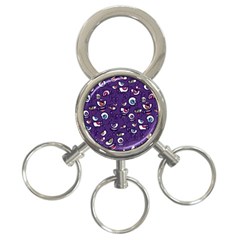 Eye Artwork Decor Eyes Pattern Purple Form Backgrounds Illustration 3-ring Key Chain