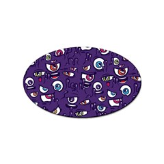 Eye Artwork Decor Eyes Pattern Purple Form Backgrounds Illustration Sticker Oval (10 Pack) by Bangk1t