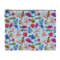 Sea Creature Themed Artwork Underwater Background Pictures Cosmetic Bag (xl)