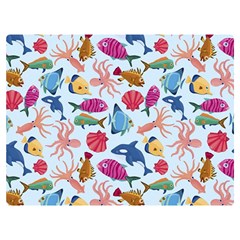 Sea Creature Themed Artwork Underwater Background Pictures Premium Plush Fleece Blanket (extra Small) by Bangk1t