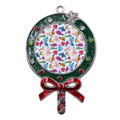 Sea Creature Themed Artwork Underwater Background Pictures Metal X mas Lollipop With Crystal Ornament by Bangk1t