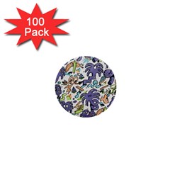 Purple Orange Green Blue Cartoon 1  Mini Buttons (100 Pack) 