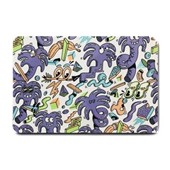 Purple Orange Green Blue Cartoon Small Doormat by Bangk1t