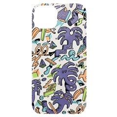 Purple Orange Green Blue Cartoon Iphone 14 Plus Black Uv Print Case