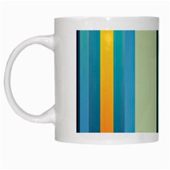 Colorful Rainbow Striped Pattern Stripes Background White Mug by Bangk1t