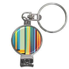 Colorful Rainbow Striped Pattern Stripes Background Nail Clippers Key Chain by Bangk1t