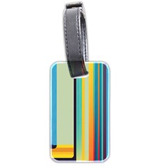 Colorful Rainbow Striped Pattern Stripes Background Luggage Tag (two Sides)