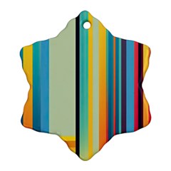Colorful Rainbow Striped Pattern Stripes Background Snowflake Ornament (two Sides) by Bangk1t