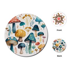 Mushroom Forest Fantasy Flower Nature Playing Cards Single Design (round)