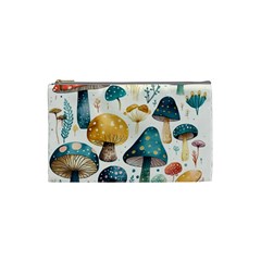 Mushroom Forest Fantasy Flower Nature Cosmetic Bag (small)