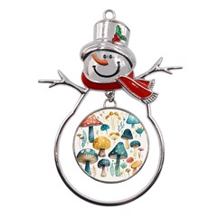 Mushroom Forest Fantasy Flower Nature Metal Snowman Ornament