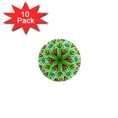 Flower Mandala Art Drawing Spring Background 1  Mini Magnet (10 Pack) 