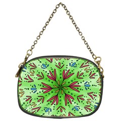 Flower Mandala Art Drawing Spring Background Chain Purse (one Side)