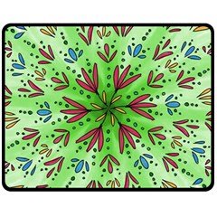 Flower Mandala Art Drawing Spring Background Fleece Blanket (medium)