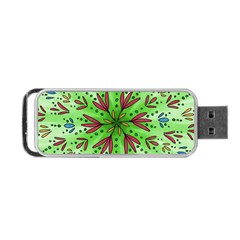 Flower Mandala Art Drawing Spring Background Portable Usb Flash (two Sides) by Bangk1t