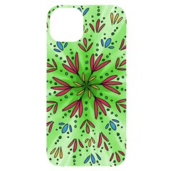 Flower Mandala Art Drawing Spring Background Iphone 14 Plus Black Uv Print Case by Bangk1t