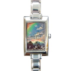 Abstract Art Psychedelic Arts Experimental Rectangle Italian Charm Watch by Bangk1t