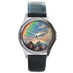 Abstract Art Psychedelic Arts Experimental Round Metal Watch