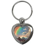 Abstract Art Psychedelic Arts Experimental Key Chain (Heart) Front