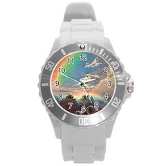 Abstract Art Psychedelic Arts Experimental Round Plastic Sport Watch (l) by Bangk1t