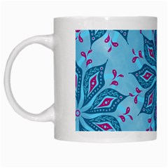 Flower Template Mandala Nature Blue Sketch Drawing White Mug