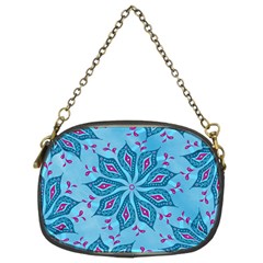 Flower Template Mandala Nature Blue Sketch Drawing Chain Purse (two Sides) by Bangk1t