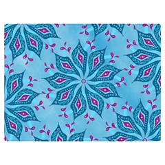 Flower Template Mandala Nature Blue Sketch Drawing Two Sides Premium Plush Fleece Blanket (extra Small)