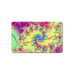 Fractal Spiral Abstract Background Vortex Yellow Magnet (name Card)