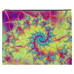 Fractal Spiral Abstract Background Vortex Yellow Cosmetic Bag (xxxl) by Bangk1t