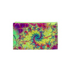 Fractal Spiral Abstract Background Vortex Yellow Cosmetic Bag (xs) by Bangk1t