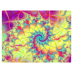 Fractal Spiral Abstract Background Vortex Yellow Premium Plush Fleece Blanket (extra Small)