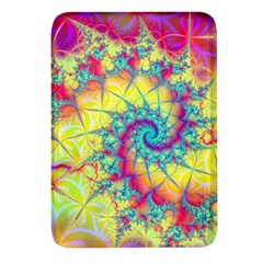 Fractal Spiral Abstract Background Vortex Yellow Rectangular Glass Fridge Magnet (4 Pack)