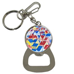 City Houses Cute Drawing Landscape Village Bottle Opener Key Chain