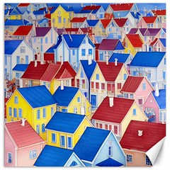 City Houses Cute Drawing Landscape Village Canvas 20  x 20 