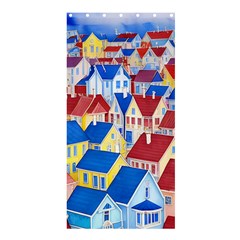 City Houses Cute Drawing Landscape Village Shower Curtain 36  X 72  (stall) 