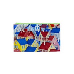 City Houses Cute Drawing Landscape Village Cosmetic Bag (xs) by Bangk1t