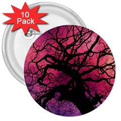 Trees Silhouette Sky Clouds Sunset 3  Buttons (10 Pack)  by Bangk1t