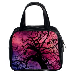 Trees Silhouette Sky Clouds Sunset Classic Handbag (two Sides)