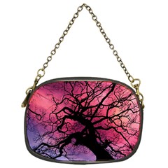 Trees Silhouette Sky Clouds Sunset Chain Purse (two Sides)