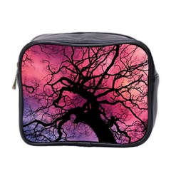 Trees Silhouette Sky Clouds Sunset Mini Toiletries Bag (two Sides)