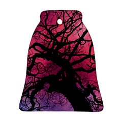 Trees Silhouette Sky Clouds Sunset Ornament (bell)