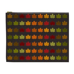 Autumn Fall Leaves Season Background Glitter Art Cosmetic Bag (xl) by Bangk1t
