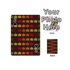 Autumn Fall Leaves Season Background Glitter Art Playing Cards 54 Designs (mini)