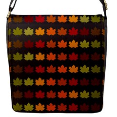 Autumn Fall Leaves Season Background Glitter Art Flap Closure Messenger Bag (s)