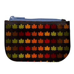 Autumn Fall Leaves Season Background Glitter Art Large Coin Purse by Bangk1t